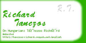 richard tanczos business card